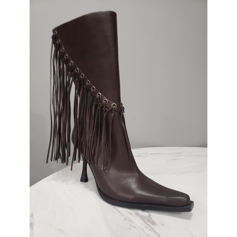 SZ 7 Dollskill GLOSS GRIT CURRENT MOOD FRINGE HEEL COWGIRL COWBOY BOOTS WESTERN